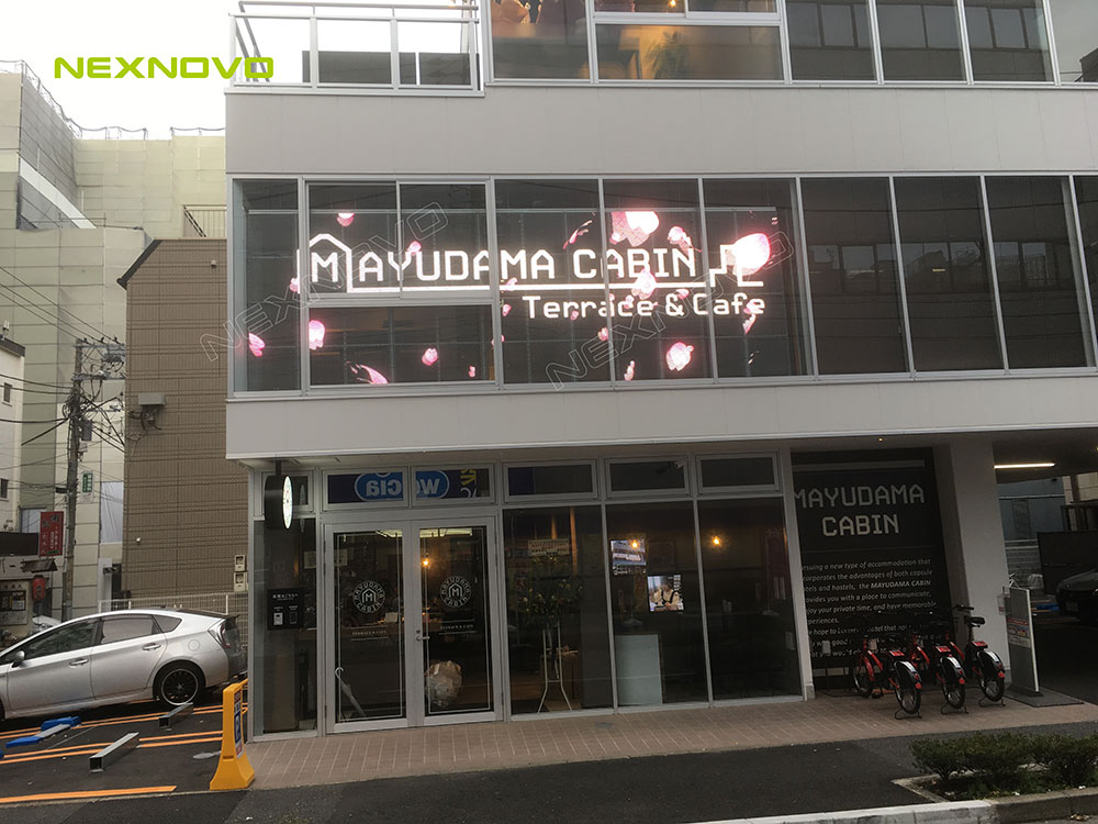 日本Mayudama Cabin 酒店玻璃LED顯示屏項目(圖5)